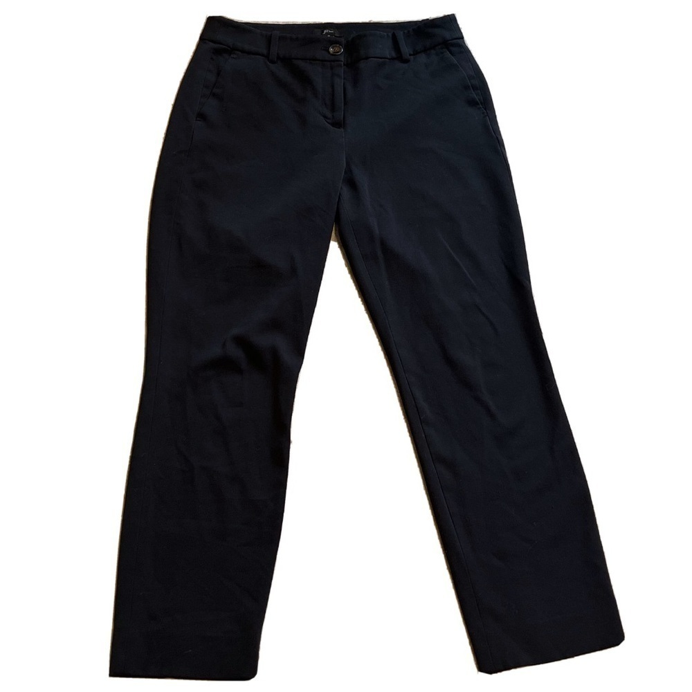 J. Crew stretch mid rise straight leg ankle pants black size 6